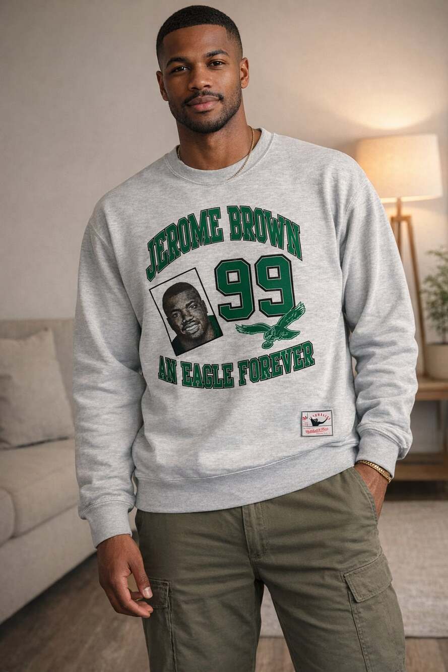 Jerome Brown Philadelphia Eagles Grey Heather Eagle Forever Sweatshirt,